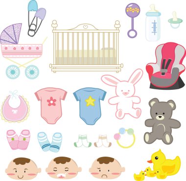 Baby items clipart