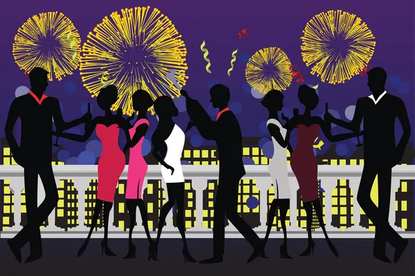 New Year Party Celebration — Stock Vector