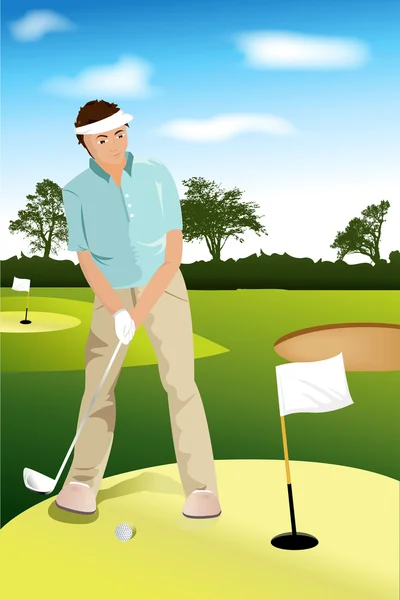 Golf oyuncusu — Stok Vektör