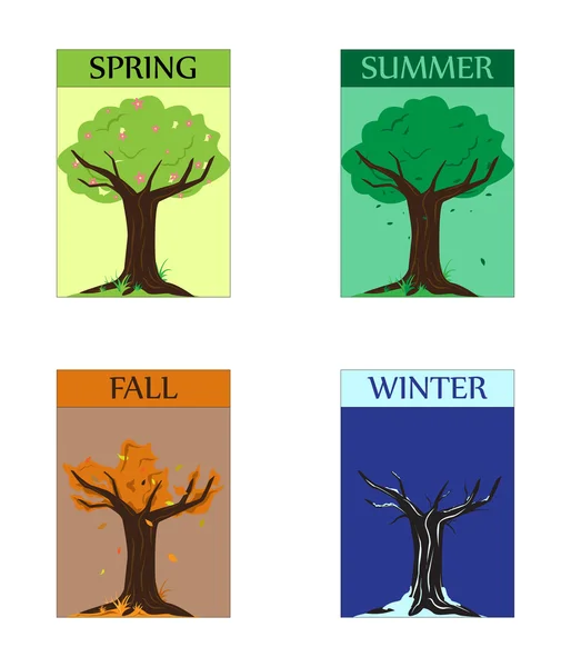 Saisonbäume — Stockvektor