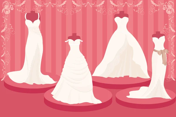 Весільні сукні — стоковий вектор