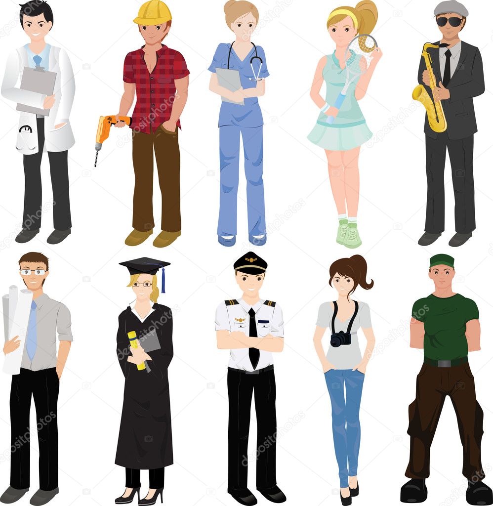 Professional workers collage — Stock Vector © artisticco #6490350