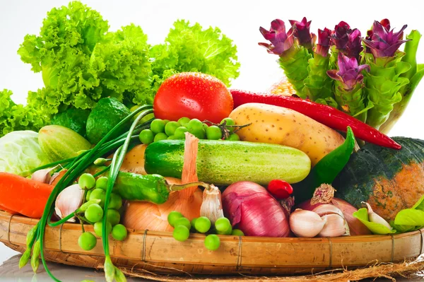 Vegetables - cabbage, tomato, cucumber, onion, lettuce and so on — Stock Photo, Image