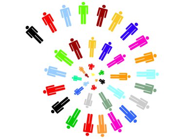 Colorful work team concept spiral clipart
