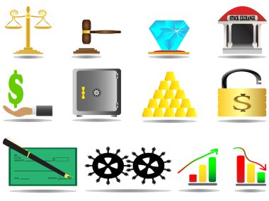 Stock exchange market vector,banking icons clipart