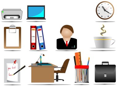 Office end business icons clipart
