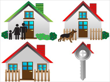 Real estate houses clipart
