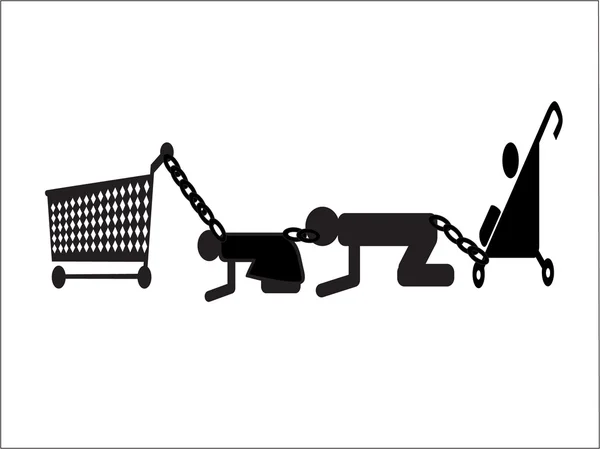 Shopping cart,consumer society — Stock Vector