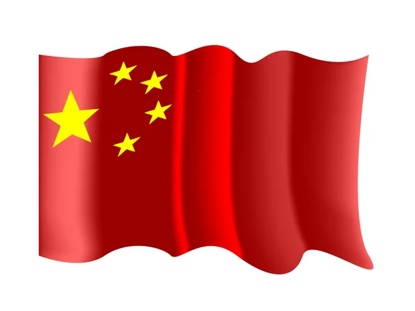 Stock vector Waving flag of China