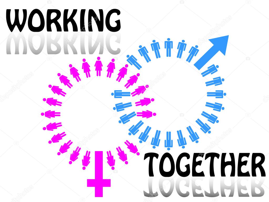 Work team concept. Men and Women. Vector illustration.