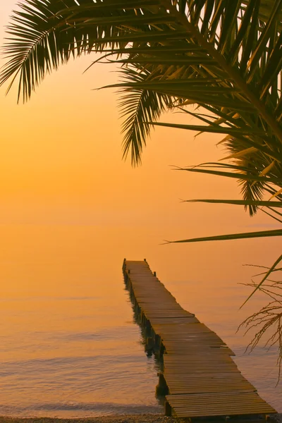 Güzel bir plaj gün batımı manzarası — Stok fotoğraf