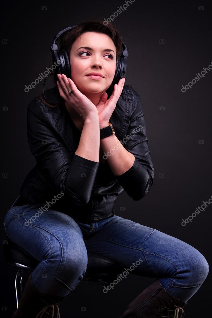 Headphones Girl — Stock Photo © mozgova 5404628