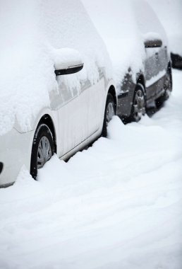 Cars in winter clipart