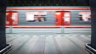 Subway station (motion blurred & color toned image) clipart