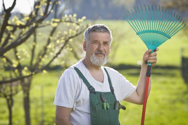 bahçede Bahçe üst düzey bir adam portresi