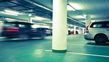 Underground parking/garage (color toned image) clipart