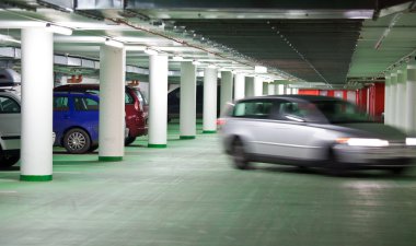 Underground parking/garage (color toned image) clipart
