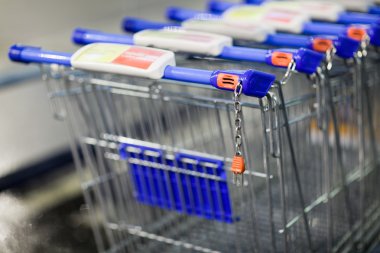 Supermatket trolleys (shallow DOF) clipart