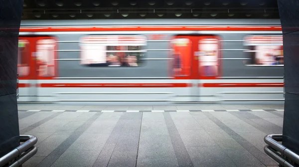Subway station (motion blurred & color toned image) — Stock Photo, Image