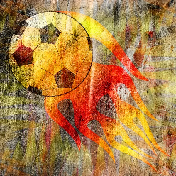 Grunge-Tapete mit einem Fußball — Stockfoto