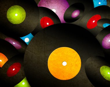 OLD vinyl records clipart