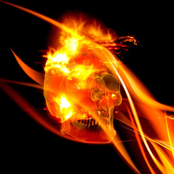 Flaming Skull — Stock Photo, Image