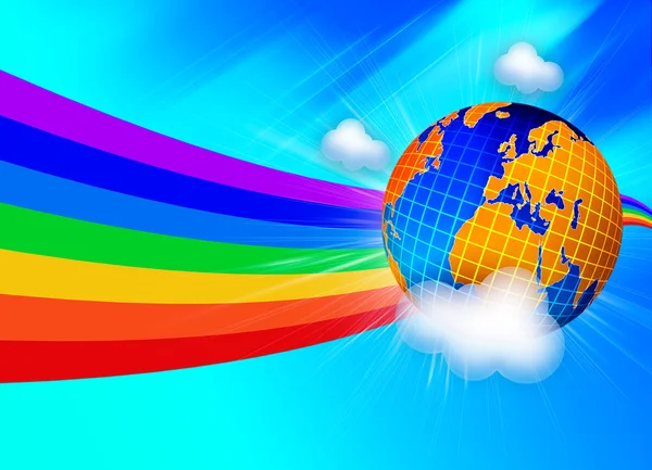 Země na rainbow — Stock fotografie