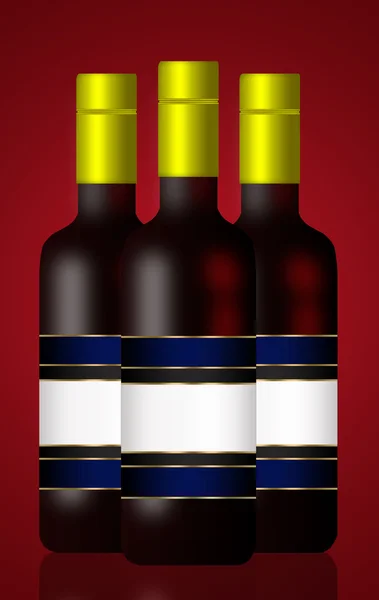 Стеклянные бутылки красного вина — стоковое фото