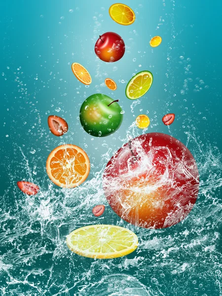 WALLPAPER WITH FRESH FRUIT — Stock Photo, Image