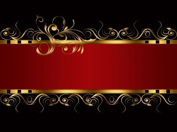 Bayrak kırmızı siyah altın — Stok fotoğraf
