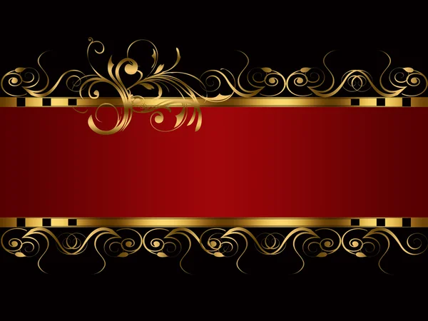 Banner röd svart guld Royaltyfria Stockbilder