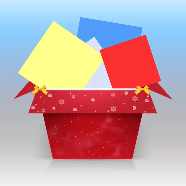 BOX WITH CHRISTMAS CONGRATULATIONS — Stock Photo, Image