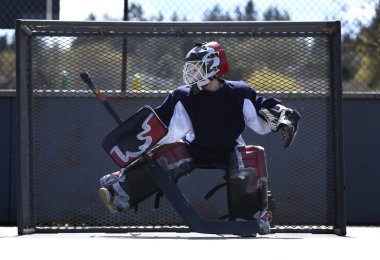 Street hockey goalie clipart