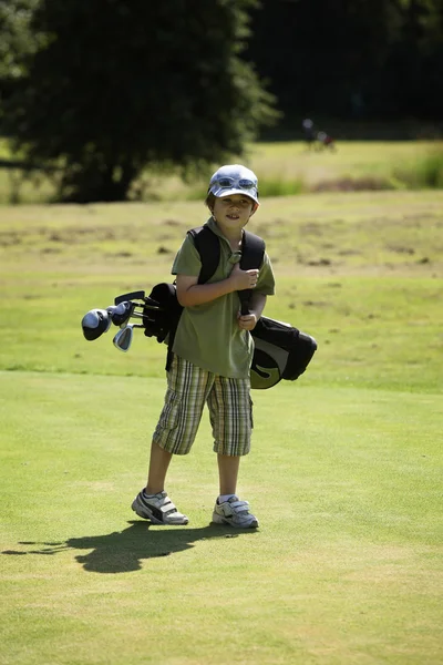 stock image Boy playing golf