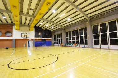 A perspective view of a basketball court clipart