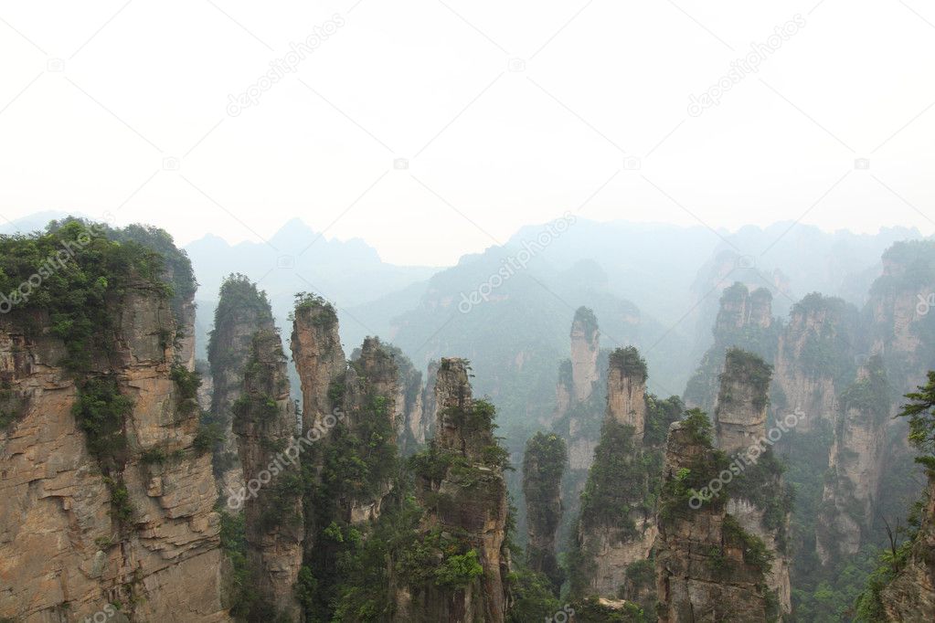 The landscape in Zhangjiajie, China