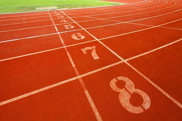 Running track lanes for athletes — Stock Photo, Image