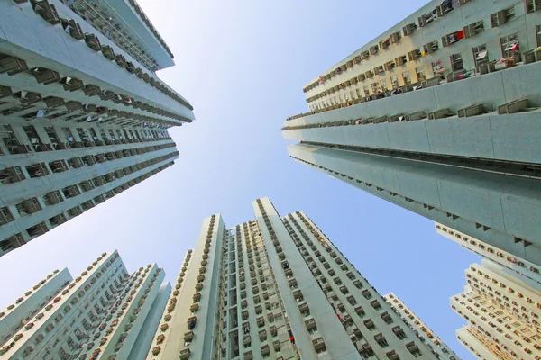홍콩에서 붐비는 아파트 건물 — 스톡 사진