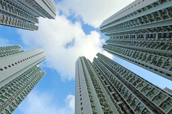 Упакованное государственное жилье Гонконга — стоковое фото