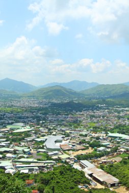 Hong Kong rural area with many houses clipart