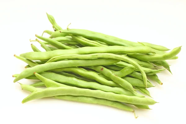 stock image Green beans on white background, close-up.