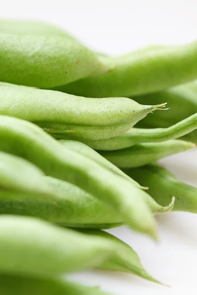 stock image Green beans on white background, close-up.