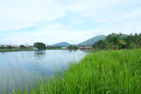 Hong Kong villages and pond area — Stock Photo, Image