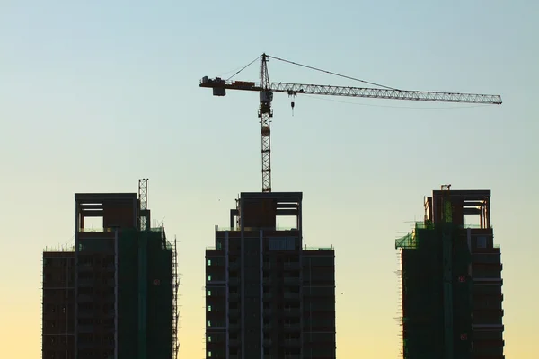 stock image Construction site with crane and building