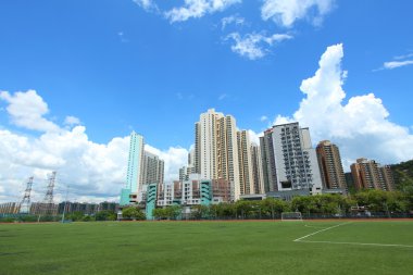 Tuen Mun downtown in Hong Kong clipart