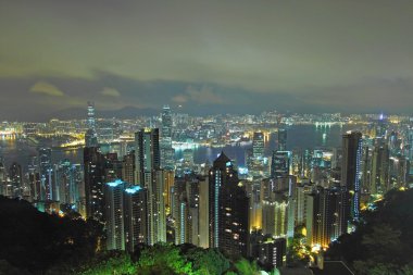 Hong Kong at mid night clipart