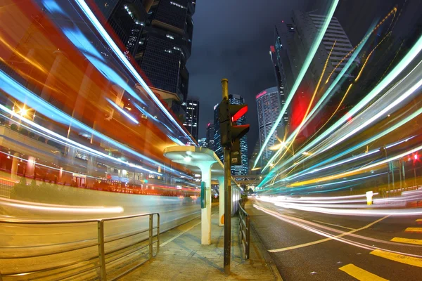 Tráfego no centro da cidade - pérola do leste: Hong Kong . — Fotografia de Stock