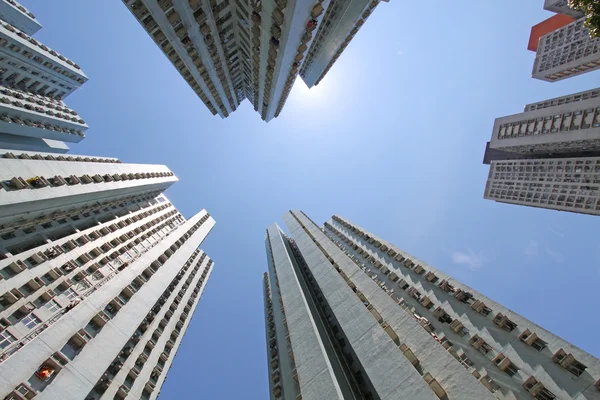 Переполненные квартиры в Гонконге — стоковое фото