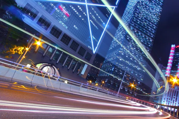 Hong kong trafik på natten — Stockfoto