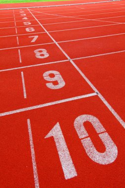 Running track with number 1-10 clipart